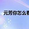元芳你怎么看下一句（元芳此事你怎么看）