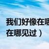 我们好像在哪见过你记得吗下一句（我们好像在哪见过）