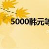 5000韩元等于多少人民币（5000韩元）