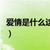 爱情是什么这是最经典的回答（爱情是什么啊）