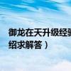 御龙在天升级经验表（御龙在天坐骑怎么升级快及升级点介绍求解答）