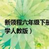 新领程六年级下册答案数学2020（新领程六年级下册答案数学人教版）