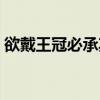 欲戴王冠必承其重英文（欲戴王冠必承其重）
