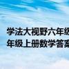 学法大视野六年级上册数学答案人教版2022（学法大视野六年级上册数学答案）