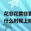 花非花雾非雾什么时候上映的（花非花雾非雾什么时候上映）