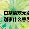 白茶清欢无别事的下一句是什么（白茶清欢无别事什么意思）