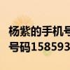 杨紫的手机号码真实的到底是多少（杨紫手机号码158593）