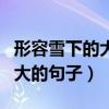 形容雪下的大的句子雪下的真大(形容雪下的大的句子) 形容雪下的大的句子雪下的真大(形容雪下的大的句子)