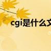 cgi是什么文件格式（cgi文件怎么打开）