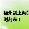 福州到上海的高铁列车表（福州到上海动车组时刻表）