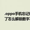 .oppo手机忘记锁屏数字密码怎么刷机（oppo手机密码忘了怎么解锁数字不刷机）