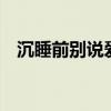 沉睡前别说爱我 迷音（沉睡前 别说爱我）