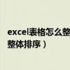 excel表格怎么整体排序要单元格大小一致（excel表格怎么整体排序）