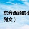 东奔西顾的小说系列文章（东奔西顾的小说系列文）
