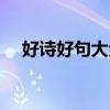 好诗好句大全唯美（好诗好词好句大全）
