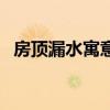 房顶漏水寓意是吉兆（梦见自家房顶漏水）