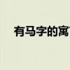 有马字的寓言故事（有关马的寓言故事）