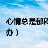 心情总是郁闷怎么办女生（心情总是郁闷怎么办）