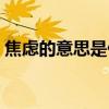 焦虑的意思是什么意思啊（焦虑万分的意思）