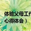 体验父母工作心得体会100字（体验父母工作心得体会）