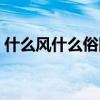 什么风什么俗四字词语（什么风什么俗成语）