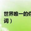 世界唯一的你歌词是什么歌（世界唯一的你歌词）