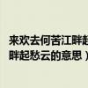 来欢去何苦江畔起愁云的意思是什么玩意儿（来欢去何苦 江畔起愁云的意思）