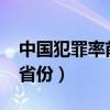 中国犯罪率前十省份2019（中国犯罪率前十省份）
