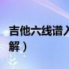 吉他六线谱入门图解符号（吉他六线谱入门图解）