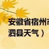 安徽省宿州市泗县天气情况?（安徽省宿州市泗县天气）