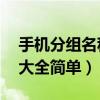 手机分组名称大全简单10个（手机分组名称大全简单）