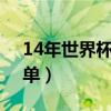 14年世界杯32强名单（2014世界杯32强名单）