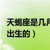 天蝎座是几月几日出生的（处女座是几月几日出生的）