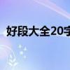 好段大全20字左右小学生（好段大全20字）