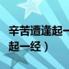 辛苦遭逢起一经的遭逢指的是什么（辛苦遭逢起一经）