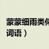 蒙蒙细雨类似的词语二年级（蒙蒙细雨类似的词语）
