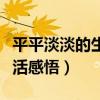 平平淡淡的生活感悟唯美句子（平平淡淡的生活感悟）