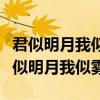 君似明月我似雾雾随月隐空留露什么意思（君似明月我似雾）