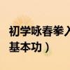 初学咏春拳入门基本功图片（初学咏春拳入门基本功）