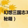 幻想三国志3秘籍+物品全编号（幻想三国志3秘籍）