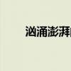 汹涌澎湃的意思（跌跌撞撞的意思）