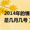 2014年的情人节是几月几号（2014年情人节是几月几号）