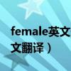 female英文什么意思（female是什么意思中文翻译）