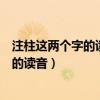 注柱这两个字的读音都与它们的声旁什么有关（都帕两个字的读音）