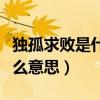 独孤求败是什么意思解释一下(独孤求败是什么意思) 独孤求败是什么意思解释一下(独孤求败是什么意思)