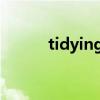 tidying the books（tidying）
