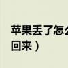 苹果丢了怎么找回来手机（苹果5丢了怎么找回来）