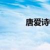唐爱诗牺牲时多少岁（唐爱诗）