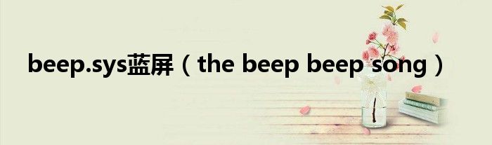 beep.sys蓝屏（the beep beep song）