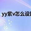 yy紫v怎么设置紫名（yy紫钻怎么设置紫名）
